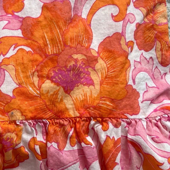 Janie & Jack Clementine Bloom Floral Dress Bow Strap Ruffle Pink Orange 12-18 Mo - Picture 4 of 6